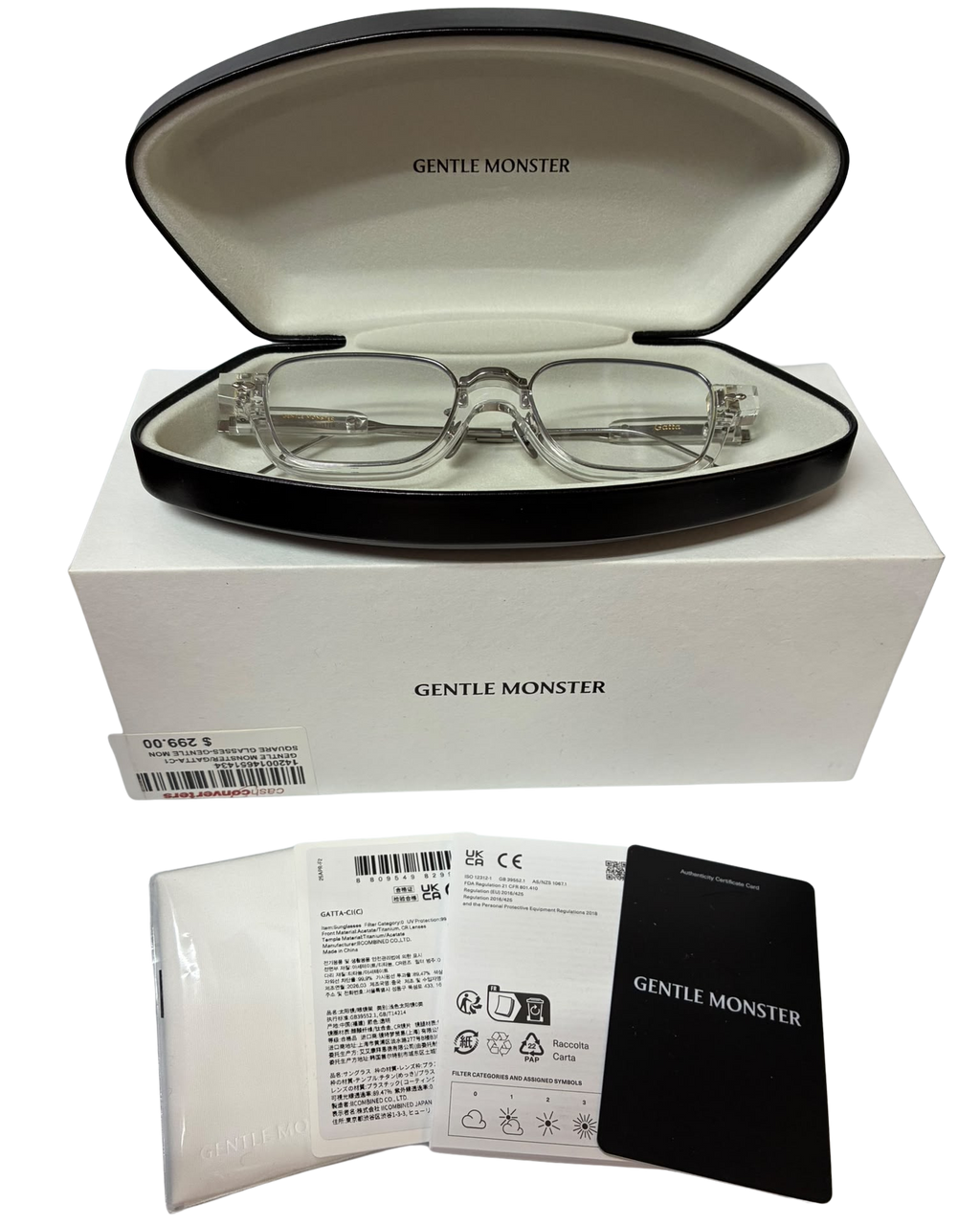 Gentle Monster Gatta C1 Square Frame Clear Glasses