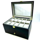 20 Slot, 2 Tier Black & Grey Watch Holder