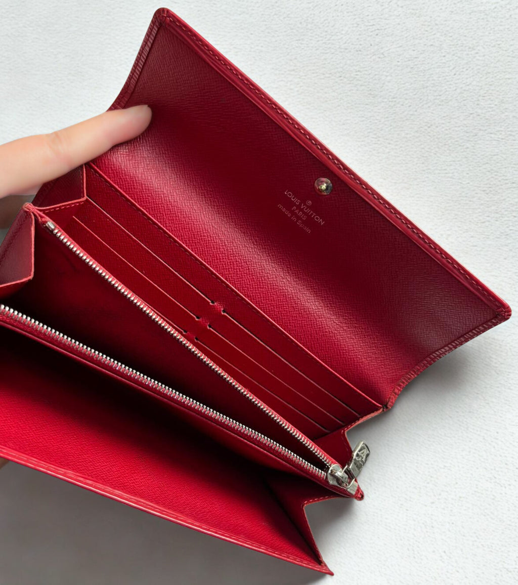 Louis Vuitton Epi Sarah Leather Wallet Fuchsia M60317