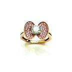 18K YG Pink Cubic Zircon Ring