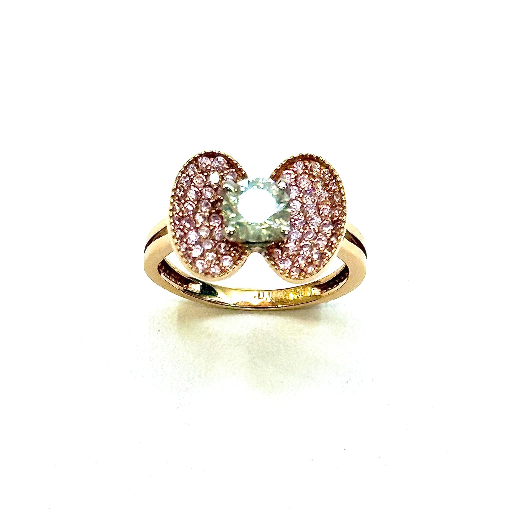 18K YG Pink Cubic Zircon Ring