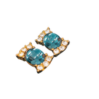Lovely Jewellery Fashion Blue Crystal Necklace And Earring Set