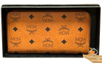 MCM Visetos Large Zip Around Wallet Cognac Colorway