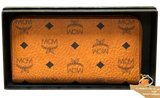 MCM Visetos Large Zip Around Wallet Cognac Colorway