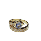 18KYG Celestial Themed Sapphire And Diamond Dress Ring 6.5GM
