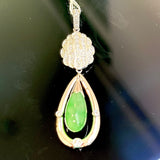 750WG Jade & Diamond Pendant