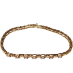 850 Yellow Gold and Diamond Tennis Bracelet 10.8GM