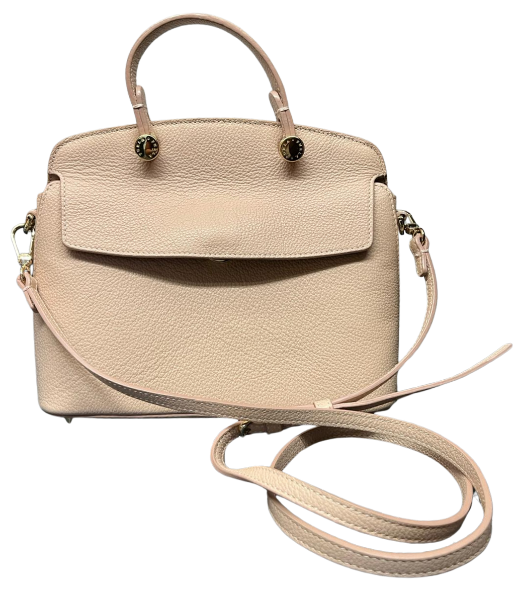 Furla Beige Leather Small My Piper Top Handle Bag