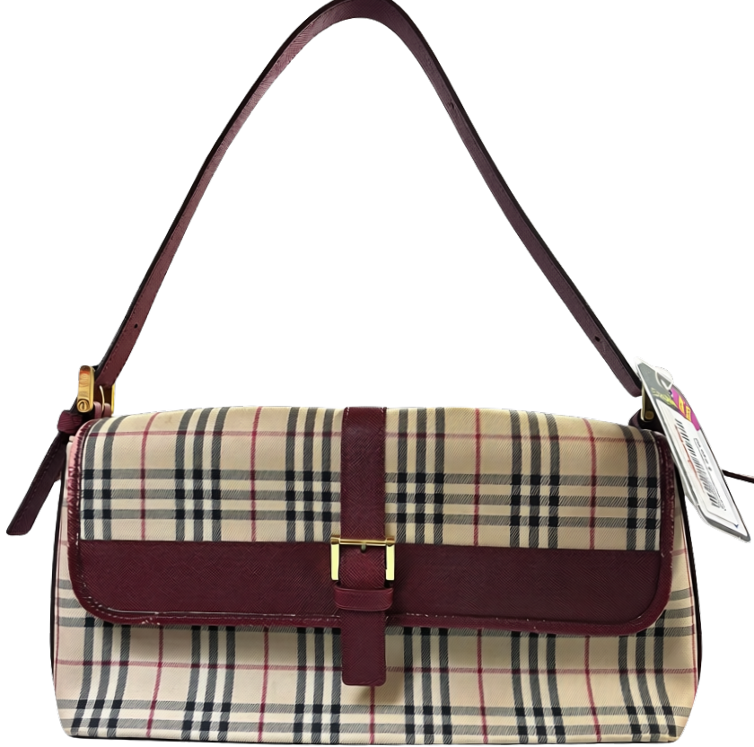 Burberry Nova Check Canvas Shoulder Bag