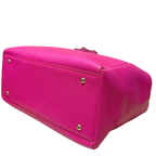 Samantha Thavasa Lady Azel Saffiano Leather Handbag Magenta Pink