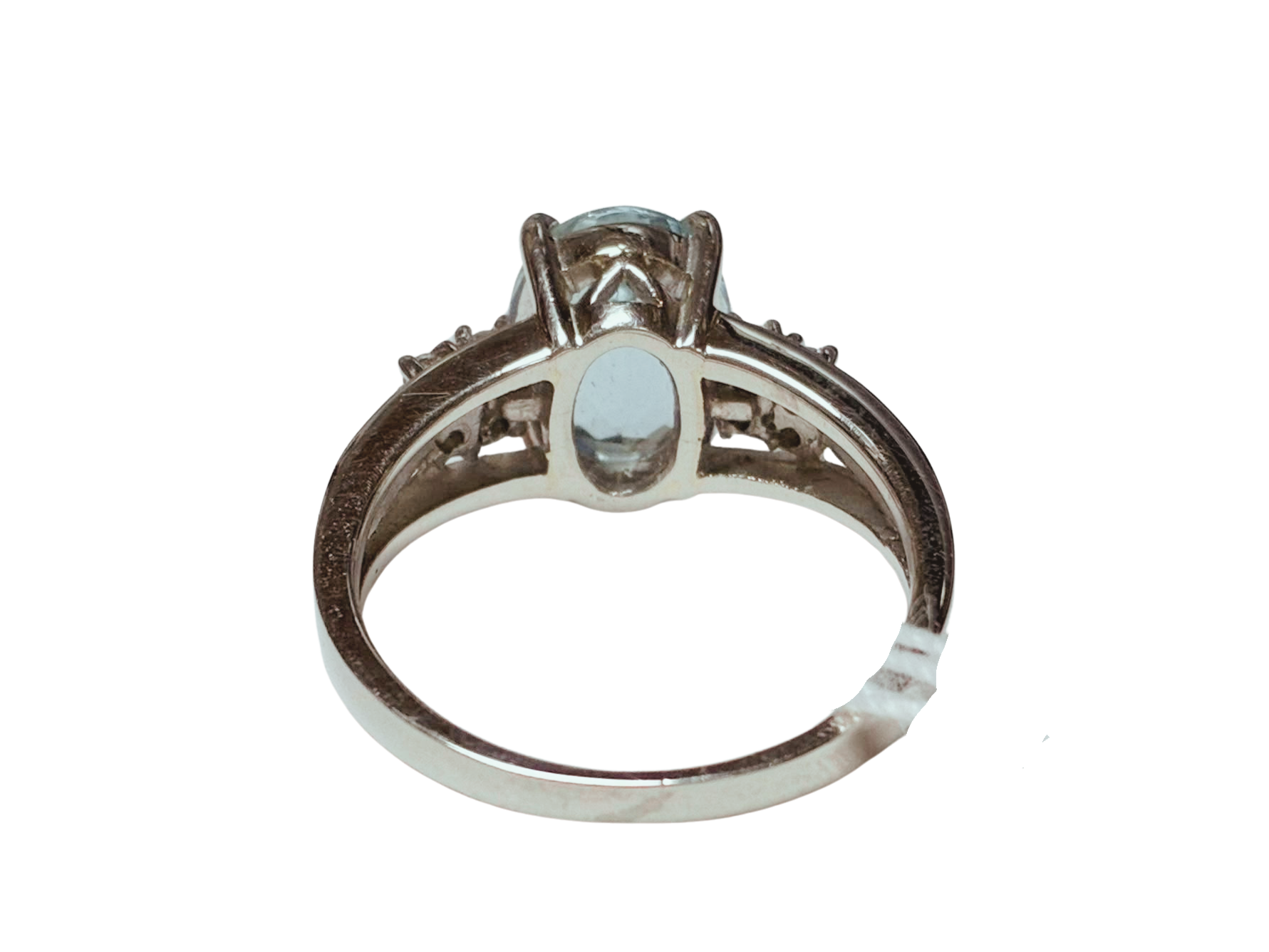 950 Platinum Aquamarine And Diamond Ring 6.9G Size 13 Secondary image