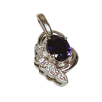 Platinum Sapphire And Diamond Pendant 2.5G
