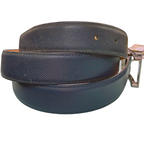 Tods Navy Blue Leather Belt SilverToned Metal Buckle 100cm