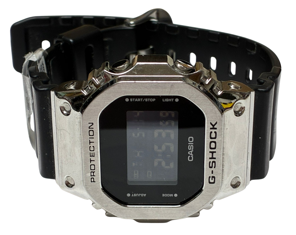 Casio GShock GM5600 Metal Bezel Silver Black Watch