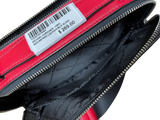Michael Kors Cooper Logo Embossed Pebbled Leather Flight Bag Red