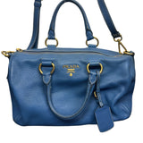 Prada Blue Vitello Daino Leather Bag