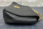 Tory Burch Britten Small Adjustable Shoulder Bag Black Pebbled Leather