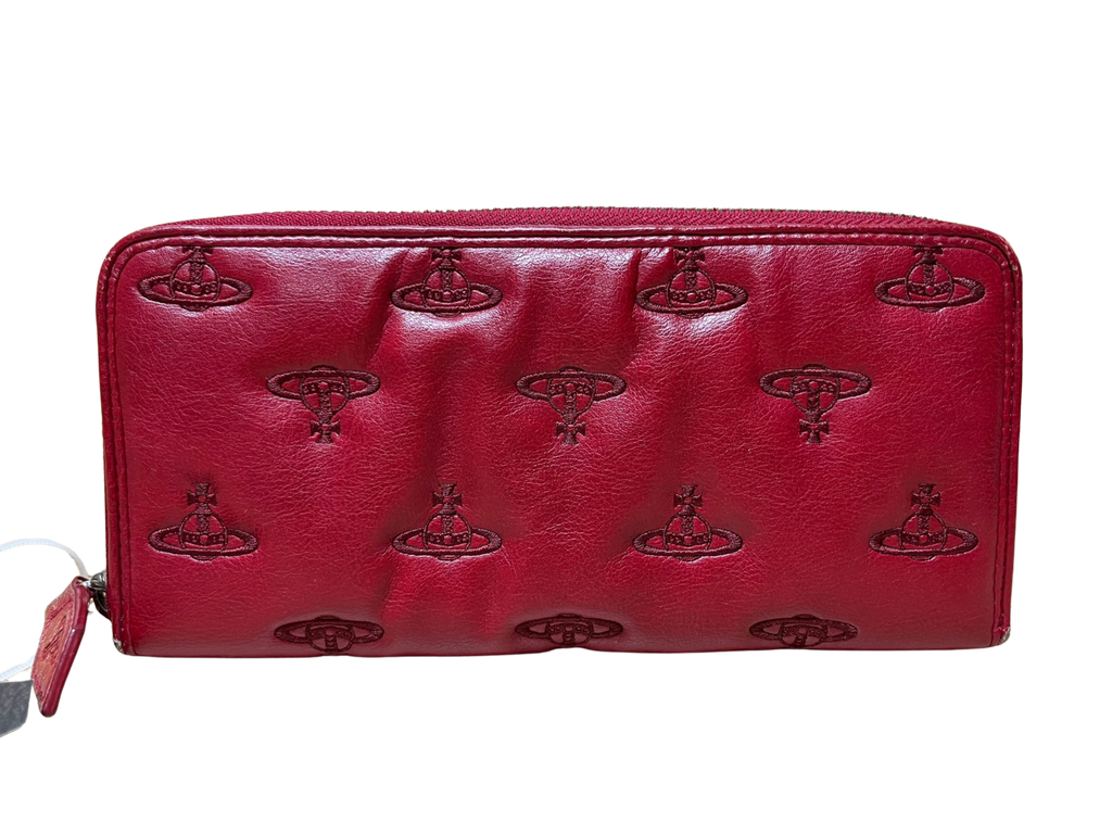 Vivienne Westwood Red Embossed Orb Long Wallet
