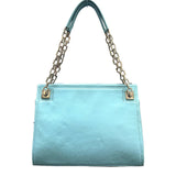 Bally Blue Leather Chain Shoulder Bag (H-21cm/L-29cm)