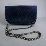 Bally Shoulder bag -BLACK CLOTH/FLAP and GOLD CHAIN STRAP