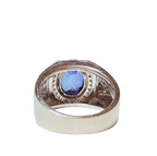 417WG Blue Sapphire And Lab Diamonds Ring 7.4GM