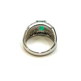 PT900 Emerald & Diamond Ring