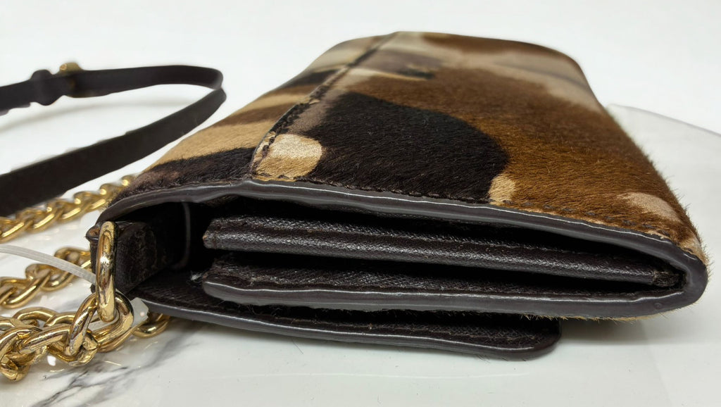 Michael Kors Jet Set Travel Camouflage Calf Hair Chain Wallet