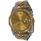 Rolex 16233 Datejust Custom Pyramid With Alternating Inset Diamonds Bezel