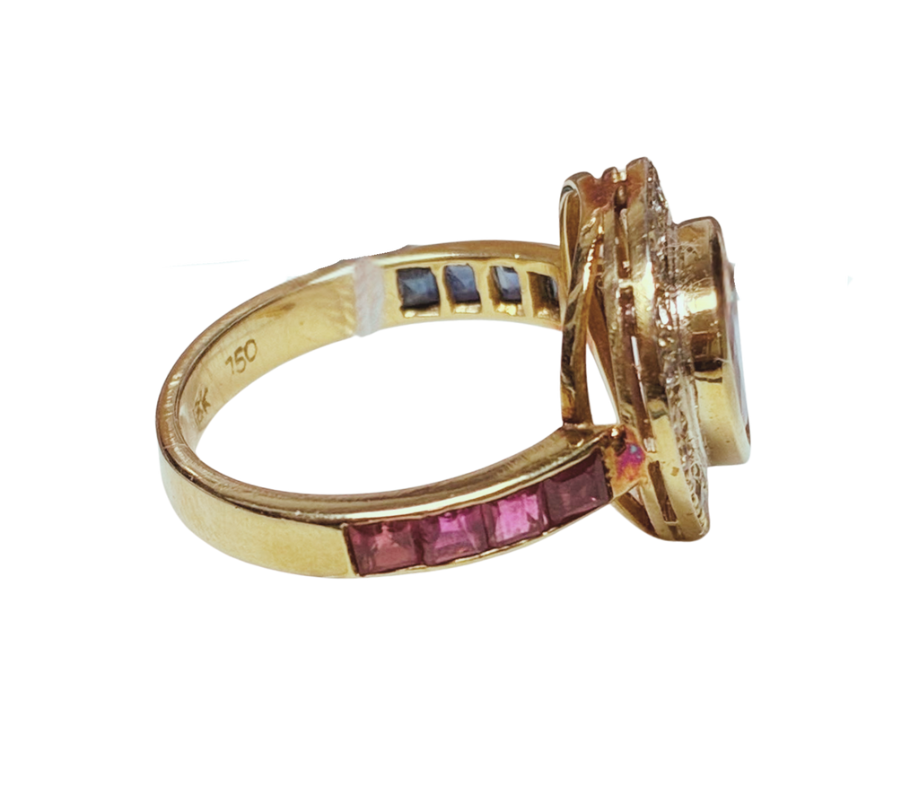 18KYG Heart Shaped Ruby Ring 7.2GM