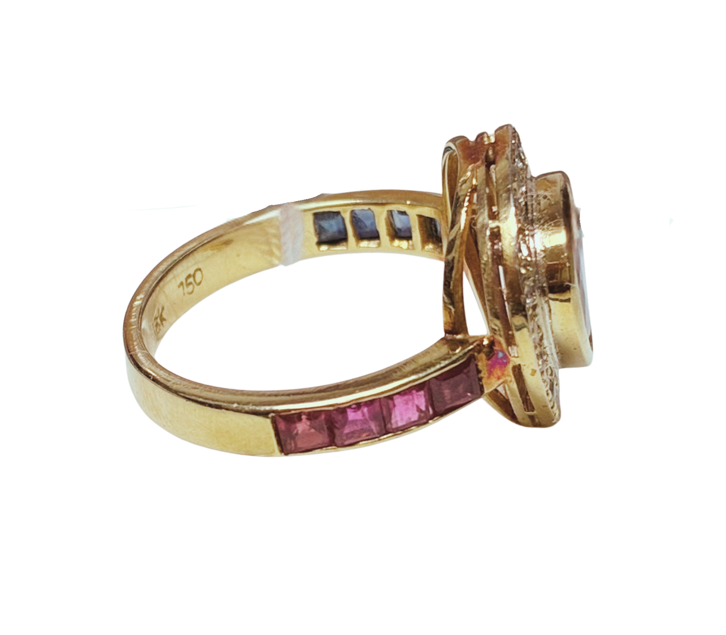 18KYG heart Shaped Ruby Ring 7.2GM