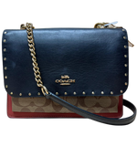 Coach B2222 90400 Klare Crossbody Bag In Signature Canvas With Black Leather And Goldtone Rivets