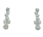 18K White Gold Drop Earrings Pear Cut Teardrop 2 Carats Diamond  5.45GM