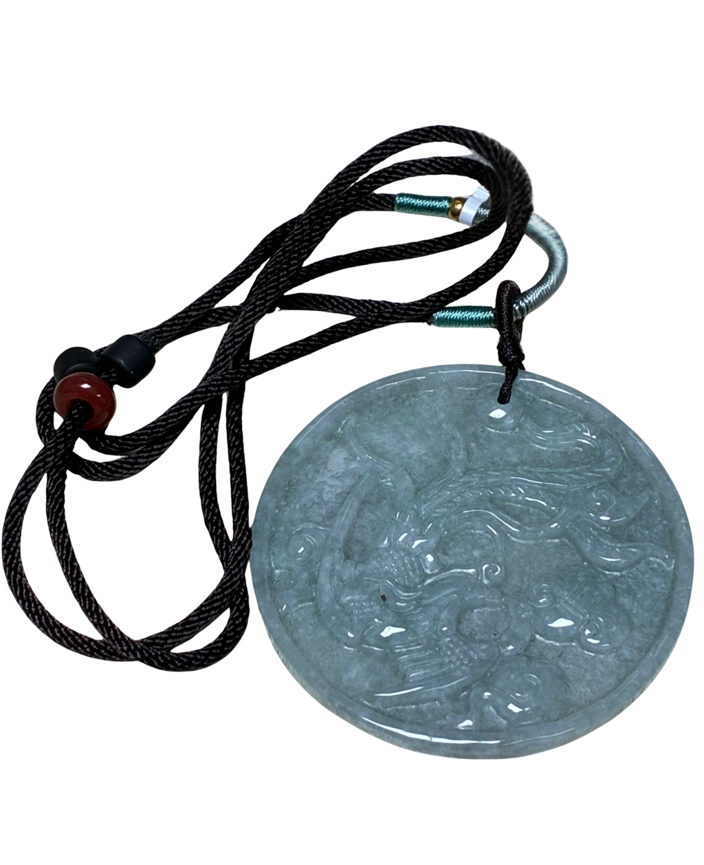 Jade Like Dragon Jade Pendant With Adjustable Cord Necklace
