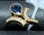 585YG BS1 D17 4.0GM Blue Sapphire And Diamond Ring