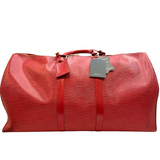 Louis Vuitton KEEPALL 60 M42947 Red Leather EPI Bag