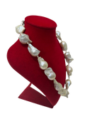 Natural Odd Shape Baroque White Pearl Necklace