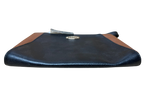 Coach Morgan F64848 Clutch Wristlet Black Saddle Brown Leather
