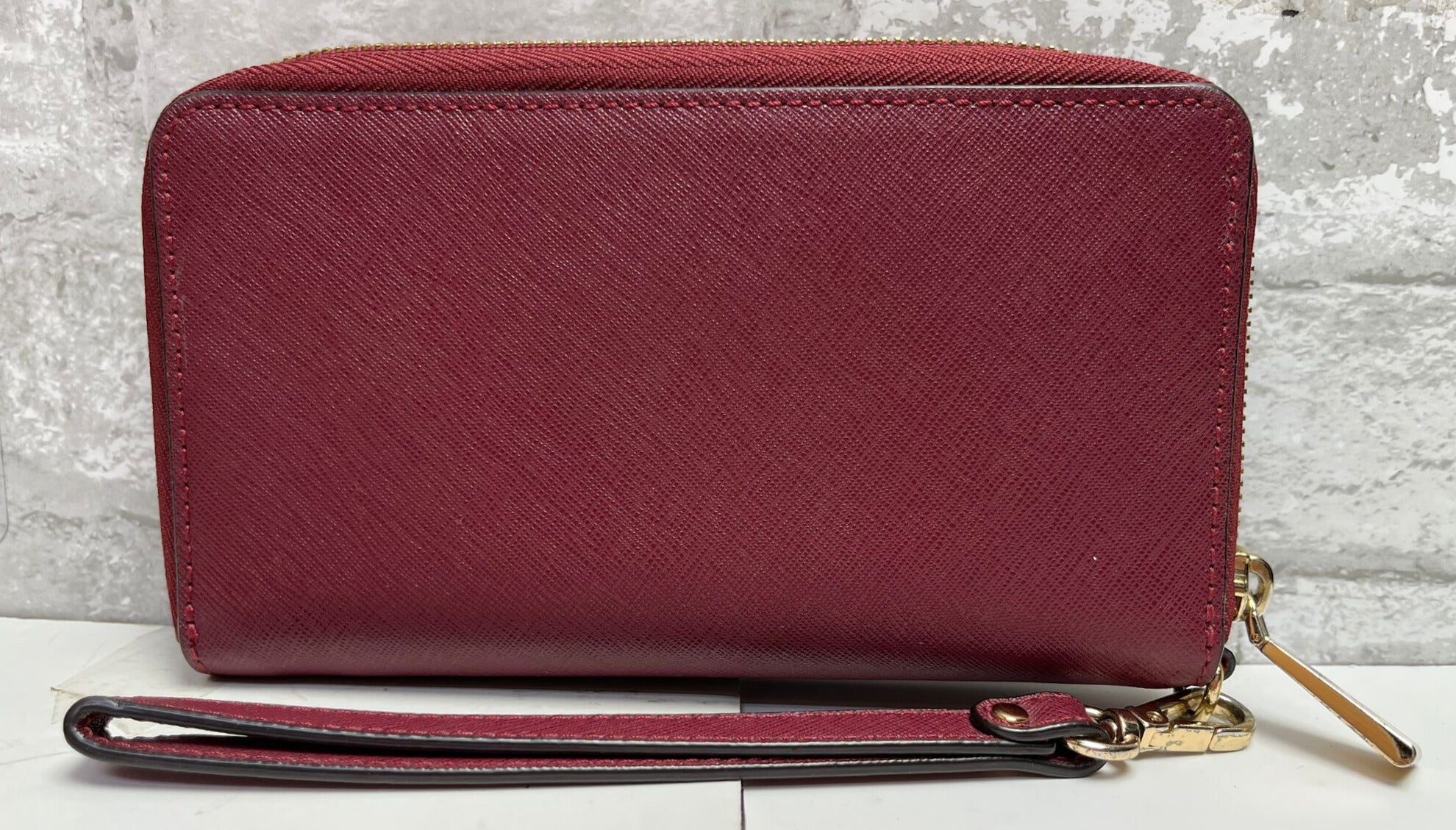 Michael Kors Jet Set Travel Leather Zip Around Continental Wallet Maroon Secondary image