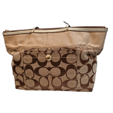 COACH Large Signature Print Zippered Tote Bag 11692