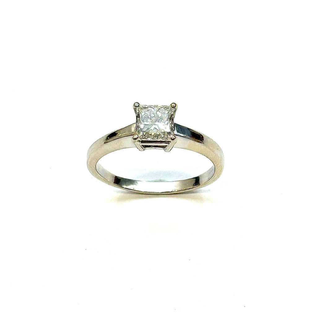 18KWG 0.93cts Princess Cut Diamond Ring