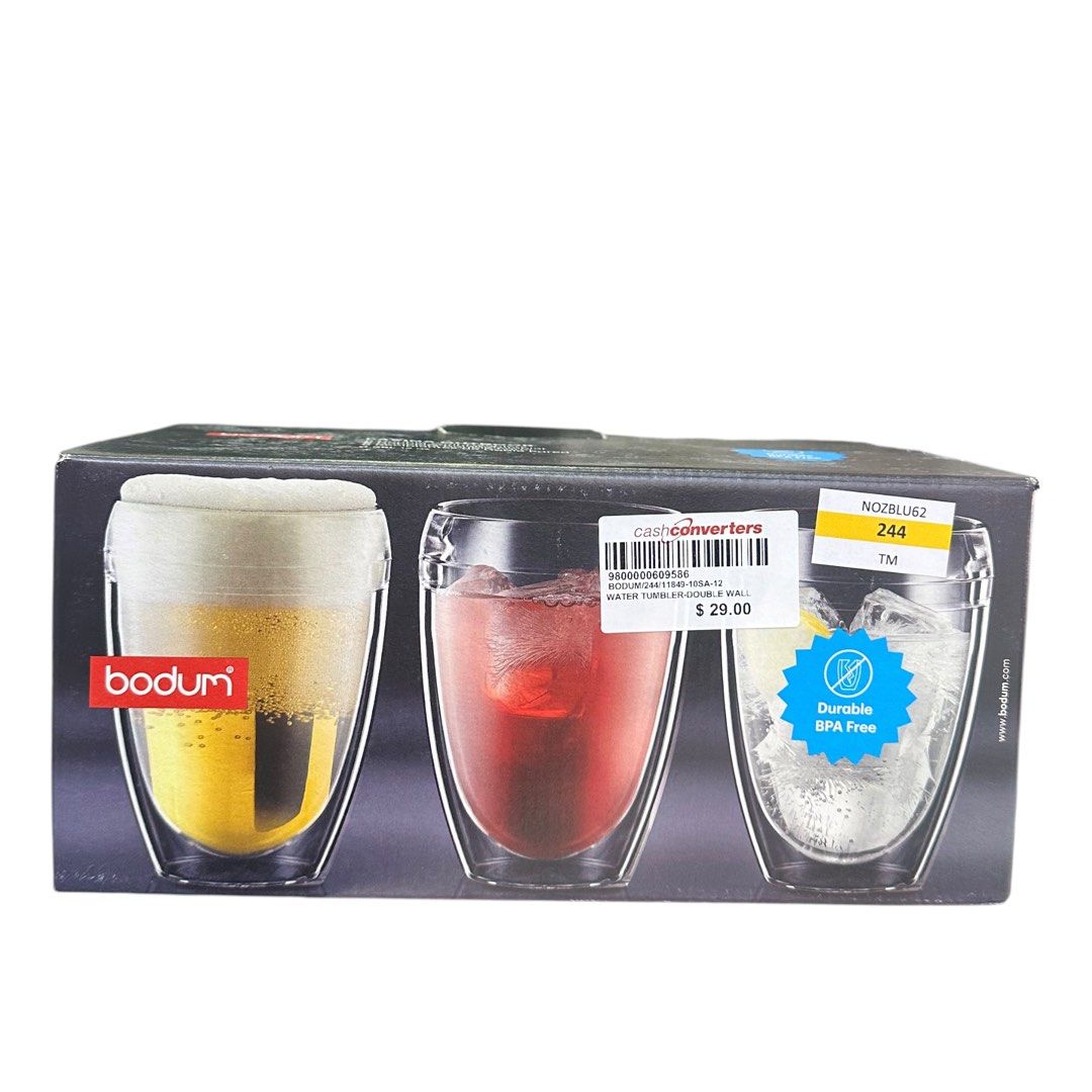 Bodum 11849-10SA-12 Pavina Outdoor Shatterproof Double Wall Tumbler 6-Pack, 12 Ounce, Clear