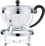 Bodum Chambord Tea Pot With Rechaud And Glass Cup Set