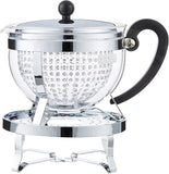 Bodum Chambord Tea Pot With Rechaud And Glass Cup Set