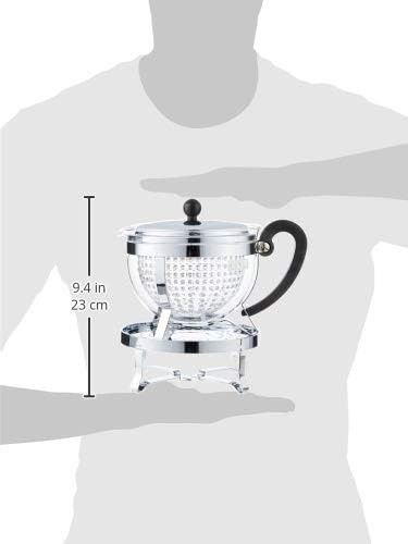 Bodum Chambord Tea Pot With Rechaud And Glass Cup Set