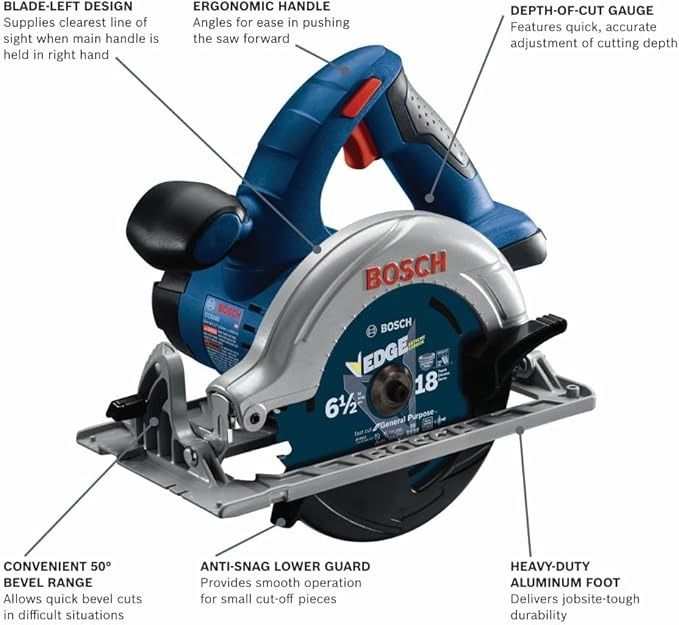 BOSCH CCS180B 18V 6-1/2 In. Blade Left Circular Saw (EXLCLUDED BATTERY AND CHARGER)