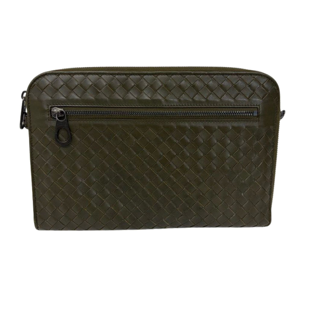 Bottega Veneta Green Leather clutch Bag