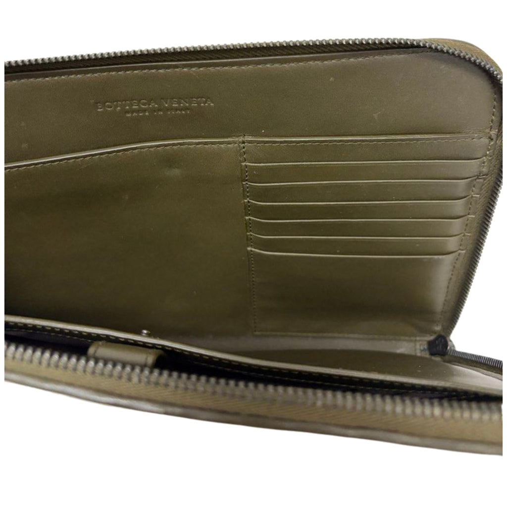 Bottega Veneta Green Leather clutch Bag
