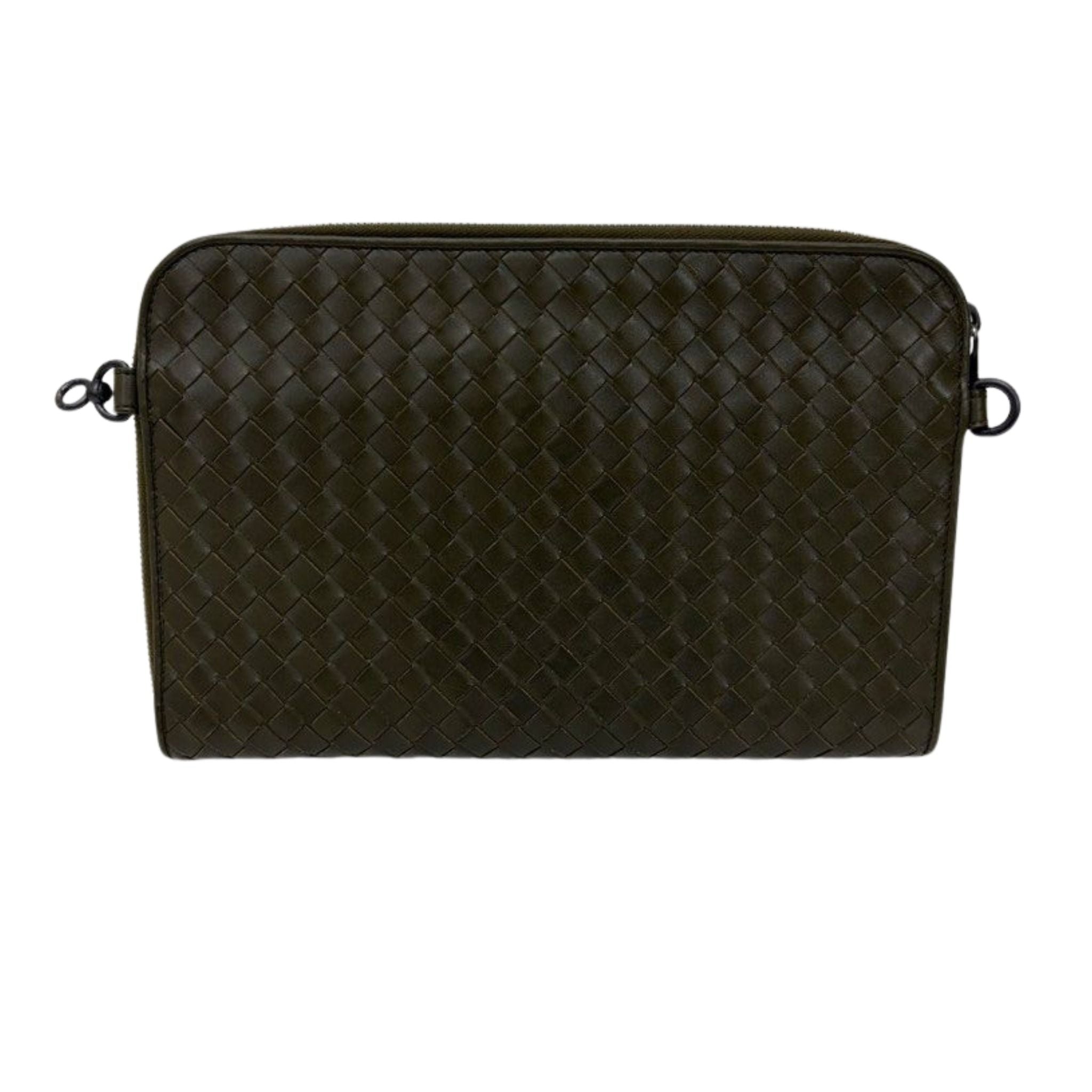 Bottega Veneta Green Leather clutch Bag Secondary image