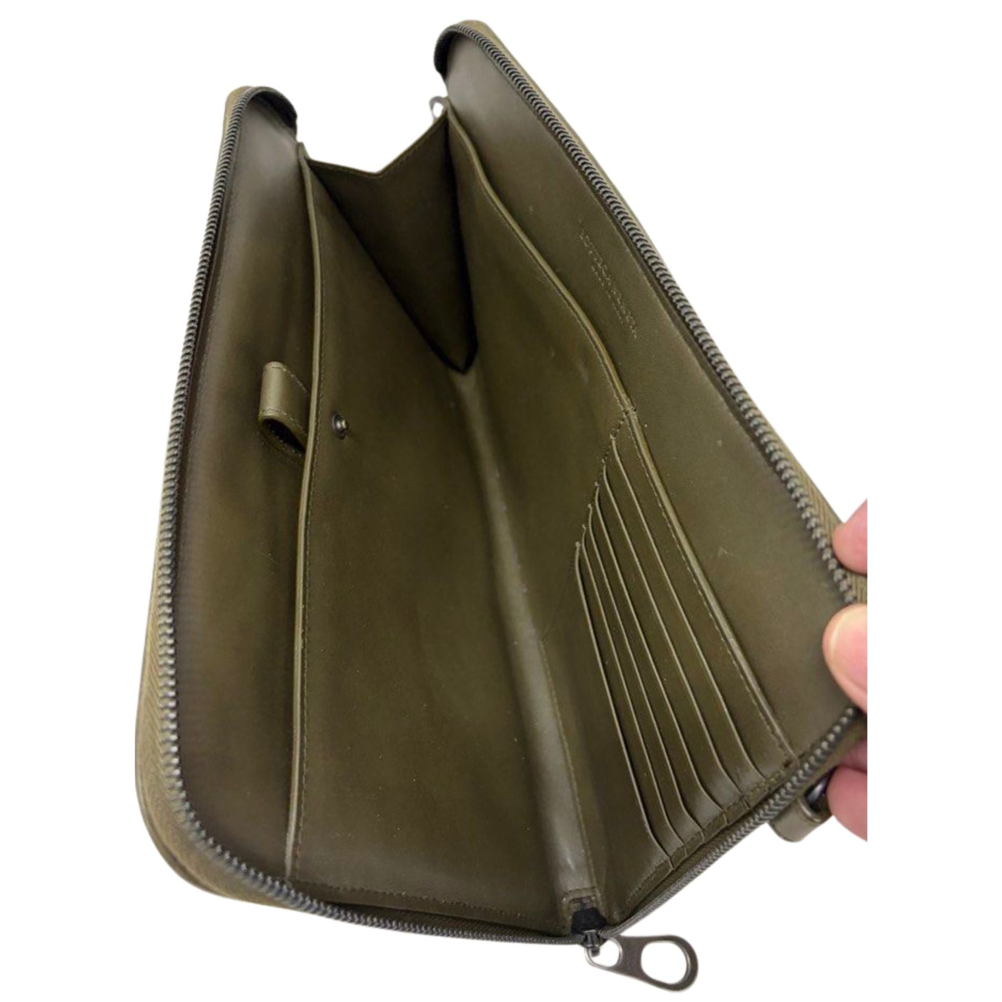 Bottega Veneta Green Leather clutch Bag