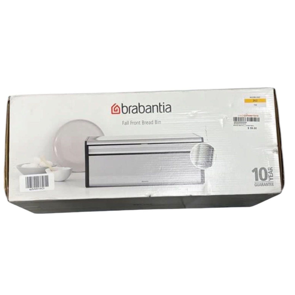 Brabantia 163463 Fall Front Bread Bin, Brilliant Steel